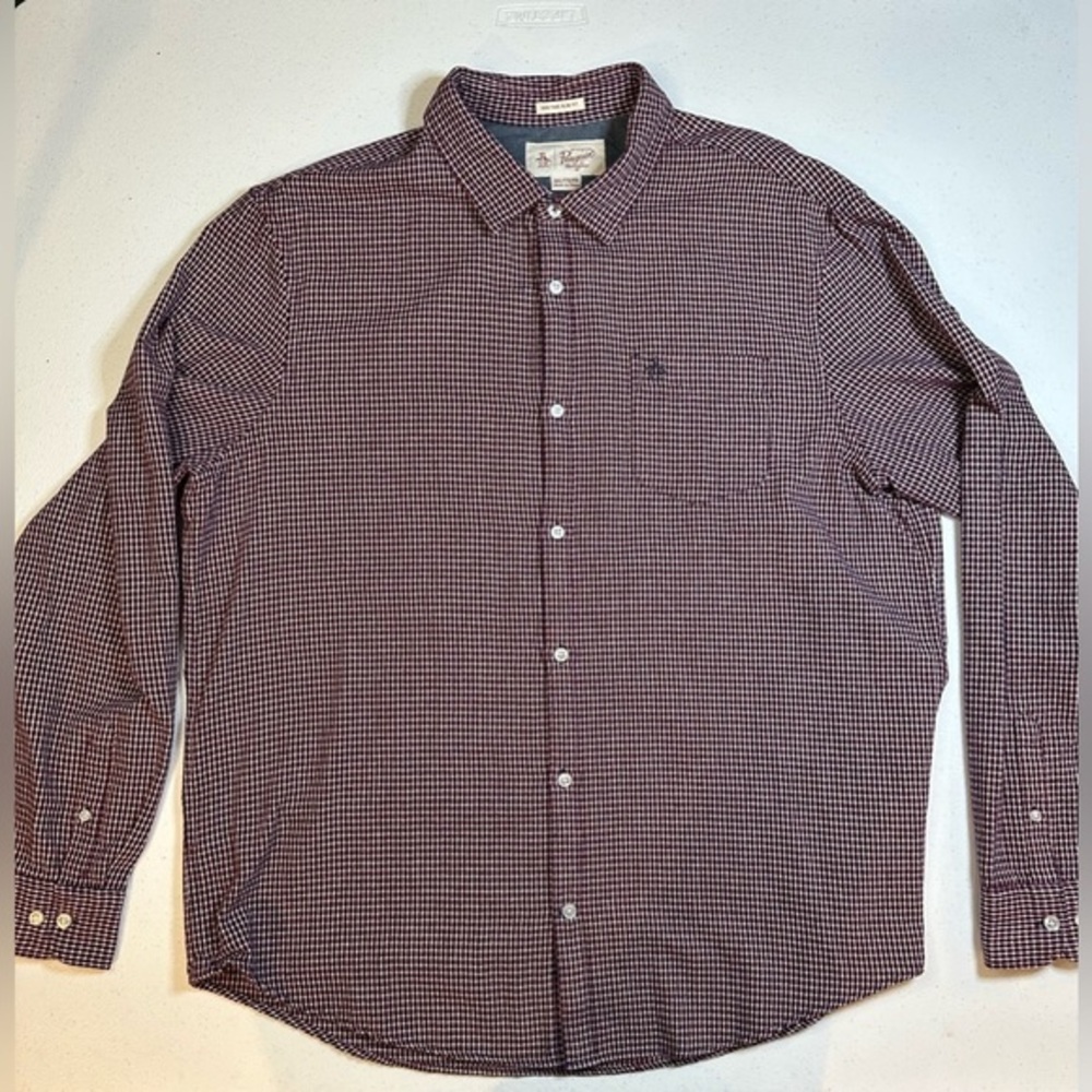 Original Penguin Men’s Red & Blue‎ Plaid Button Up Size XXL
